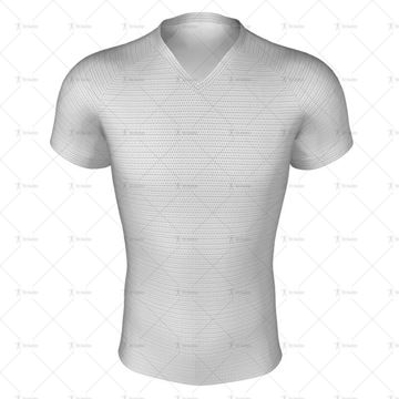 Mens Pro-Fit Football Shirt V-Neck Collar Front View