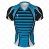 Mens Pro-Fit Football Shirt V-Neck Collar Front View Design