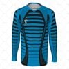 Mens LS Raglan Football Shirt V-Neck Collar Front View Design