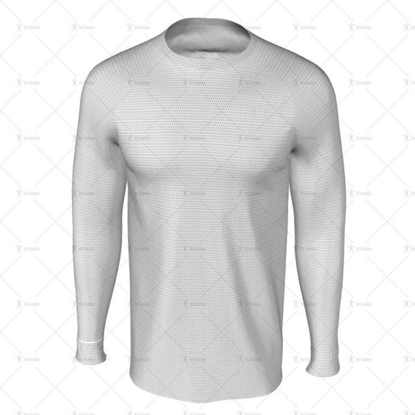 Round Collar for Mens LS Raglan Football Shirt Front View