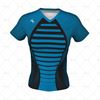 Womens SS Raglan Football Shirt V-Neck Collar Front View Design