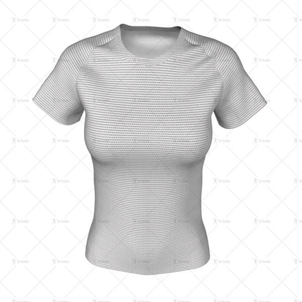 Round Collar for Womens SS Raglan Football Shirt Front View