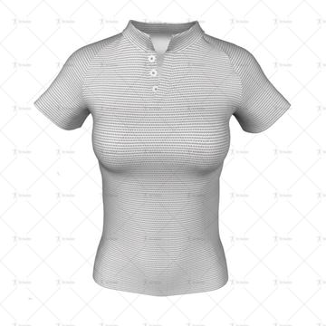 Traditional Collar for Womens SS Raglan Football Shirt Front View