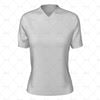 Womens SS Inline Football Shirt V-Neck Collar Front View