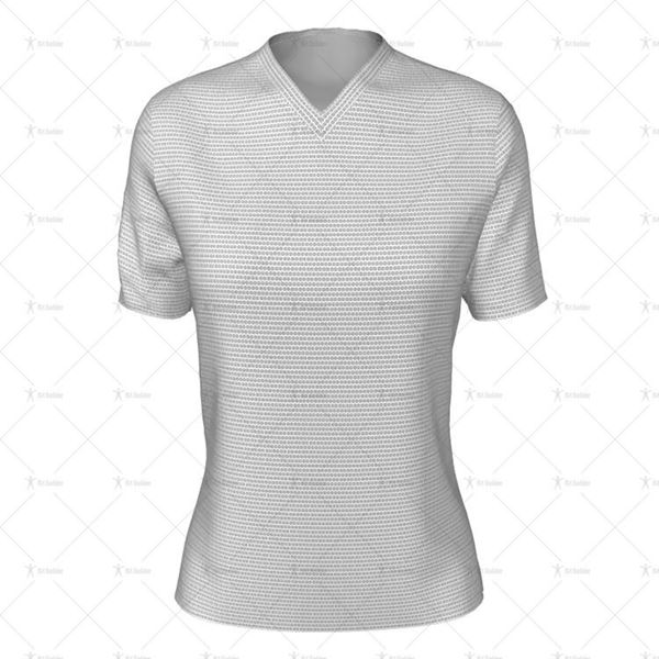 Womens SS Inline Football Shirt V-Neck Collar Front View