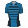 Womens SS Inline Football Shirt V-Neck Collar Front View Design