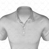 Mens Raglan Polo Shirt Buttoned Collar Close Up View 