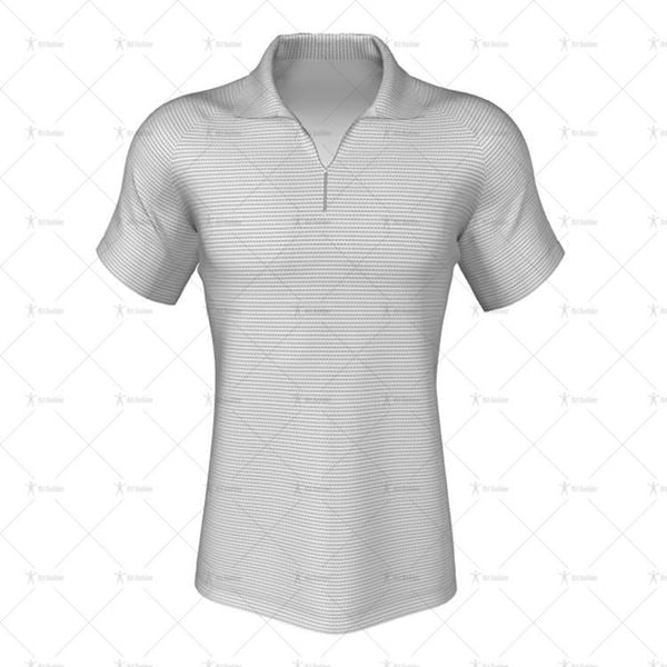 Zipped Collar for Mens Raglan Polo Shirt Front View