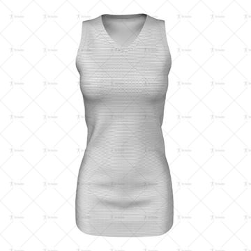 Womens Netball Bodysuit  V-Neck Collar Front View