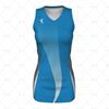 Womens Netball Bodysuit  V-Neck Collar Front View Design