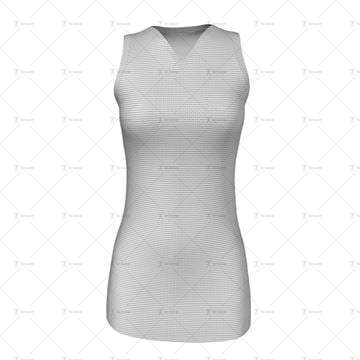 Womens Netball Racerback V-Neck Collar Front View