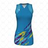 Womens Netball Racerback V-Neck Collar Front View Design