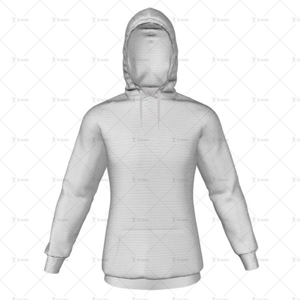 Mens Raglan Hoodie Hood Up Front View