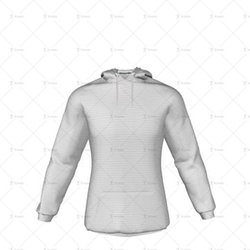 Mens Raglan Hoodie Hood Down Minimal Cuff & Hem Front View