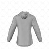 Mens Raglan Hoodie Hood Down Minimal Cuff & Hem Back View