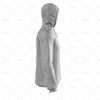 Mens Raglan Hoodie Hood Up Minimal Cuff & Hem Side View