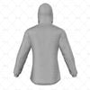 Mens Raglan Hoodie Hood Up Minimal Cuff & Hem Back View