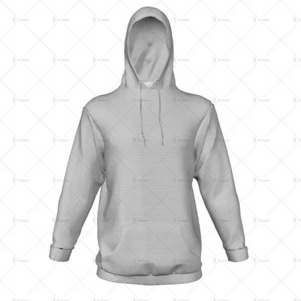 Mens Inline Hoodie Hood Up - Minimal Cuff & Hem Front View