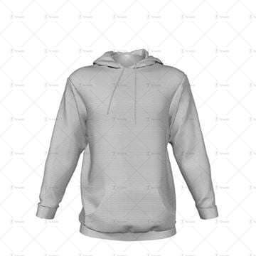 Mens Inline Hoodie Hood Down - Minimal Cuff & Hem Front View