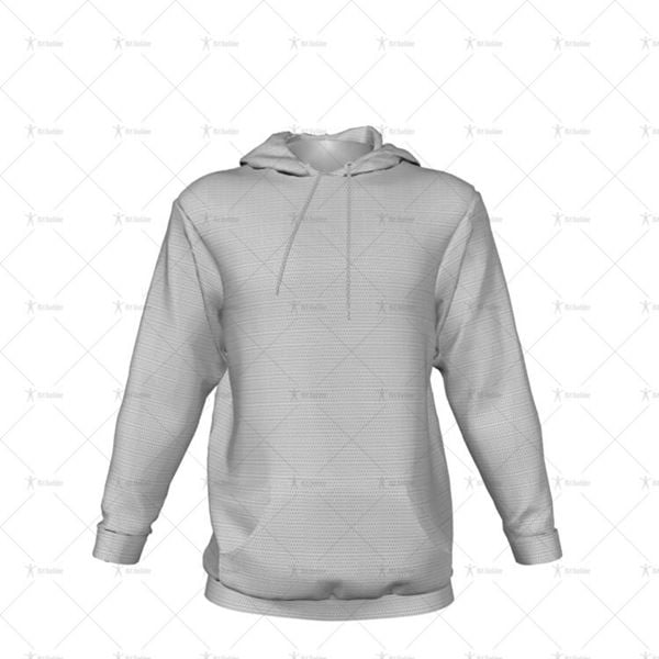 Mens Inline Hoodie Hood Down - Minimal Cuff & Hem Front View