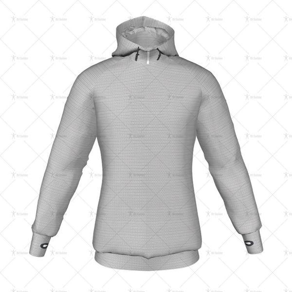 Mens Raglan Pro Hoodie Hood Down Front View