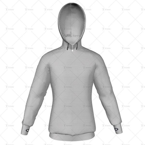 Mens Raglan Pro Hoodie Hood Up Front View