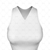 Women's Racerback Singlet V-Neck Collar Close Up View Design